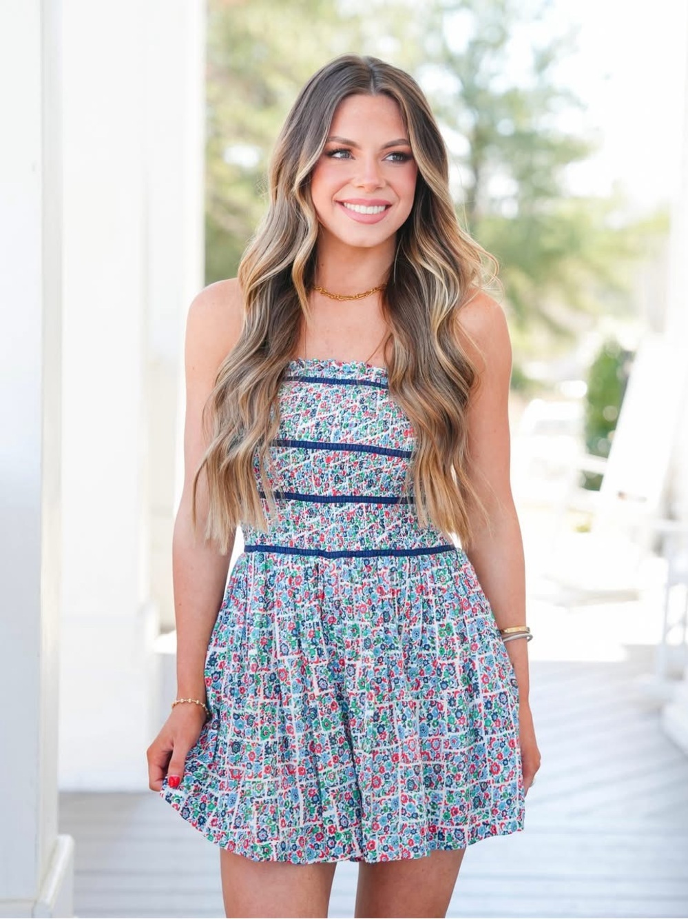 39. | Free People | Bali Checked Out Printed Romper | XL